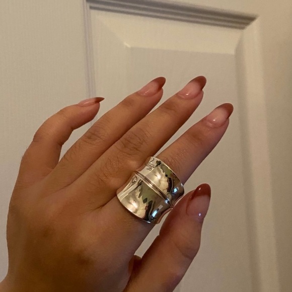 ❤️ NEW AUTH GUCCI Bamboo Sterling Silver Ring Made in Italy .925 SZ 5 -5.5 - Picture 5 of 11